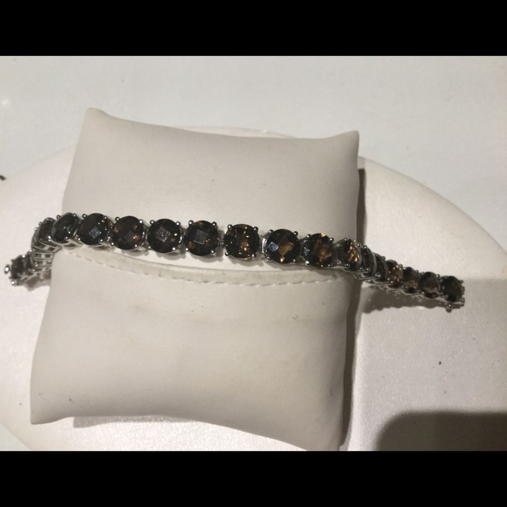 NEW STERLING SILVER TOPAZ BRACELET (C350)